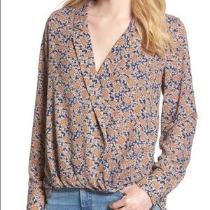 Gibson Surplice Drape Front Blouse